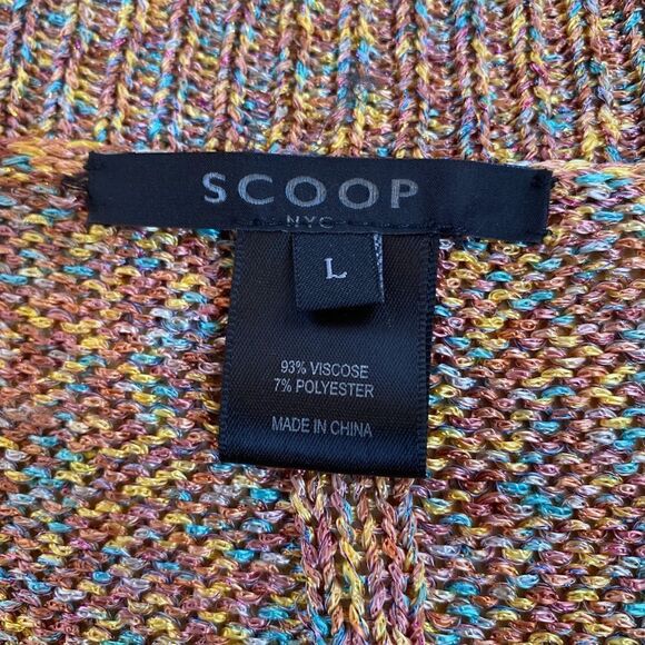 SCOOP multicolor V-neck sweater - size large - Picture 6 of 11